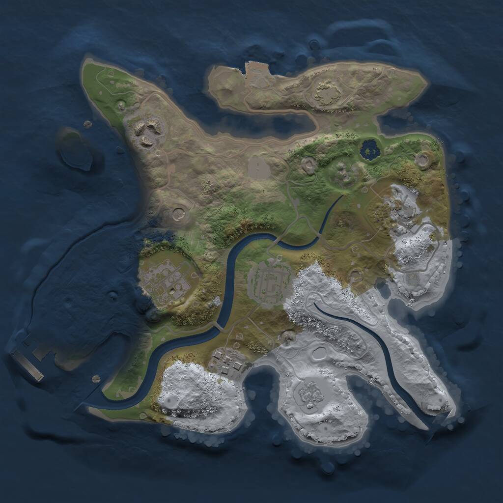 Rust Map: Procedural Map, Size: 2500, Seed: 663267171, 10 Monuments