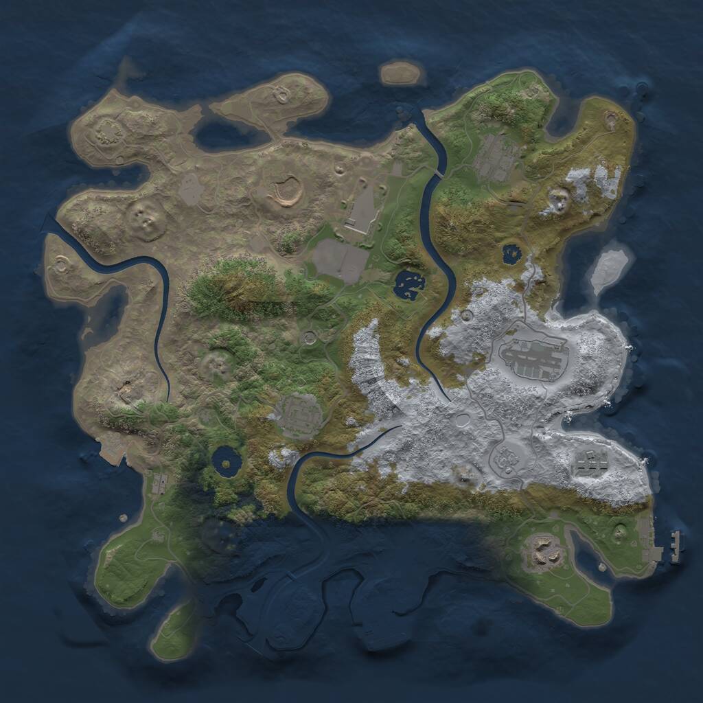 Rust Map: Procedural Map, Size: 3500, Seed: 207855760, 14 Monuments