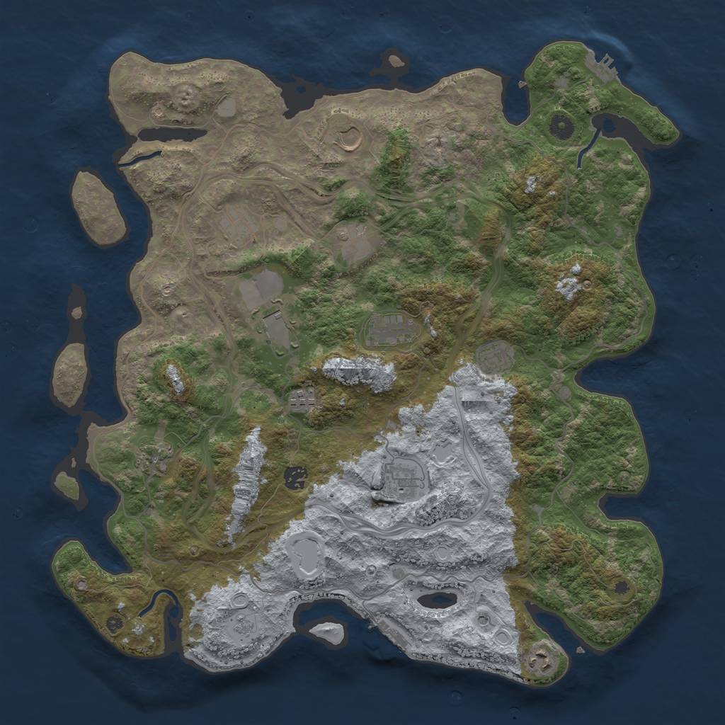 Rust Map: Procedural Map, Size: 4444, Seed: 147641, 20 Monuments