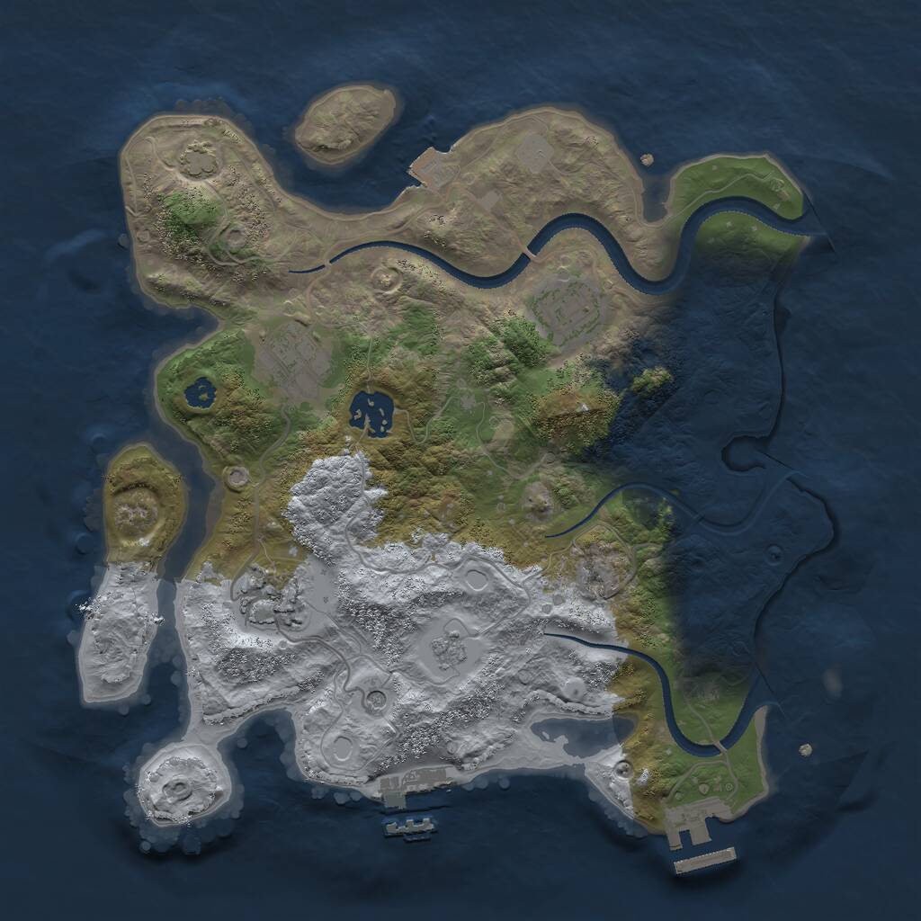 Rust Map: Procedural Map, Size: 3000, Seed: 1540276108, 10 Monuments