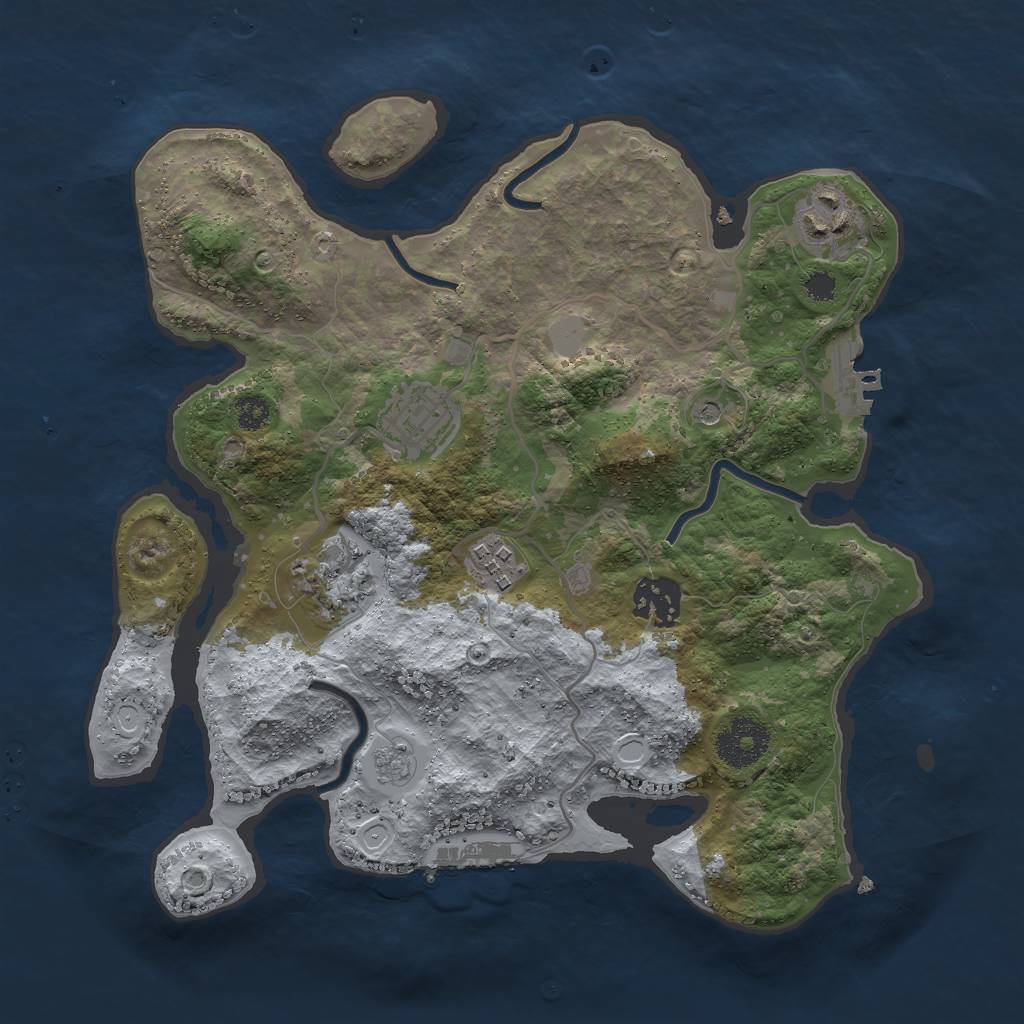 Rust Map: Procedural Map, Size: 3000, Seed: 1540276108, 14 Monuments
