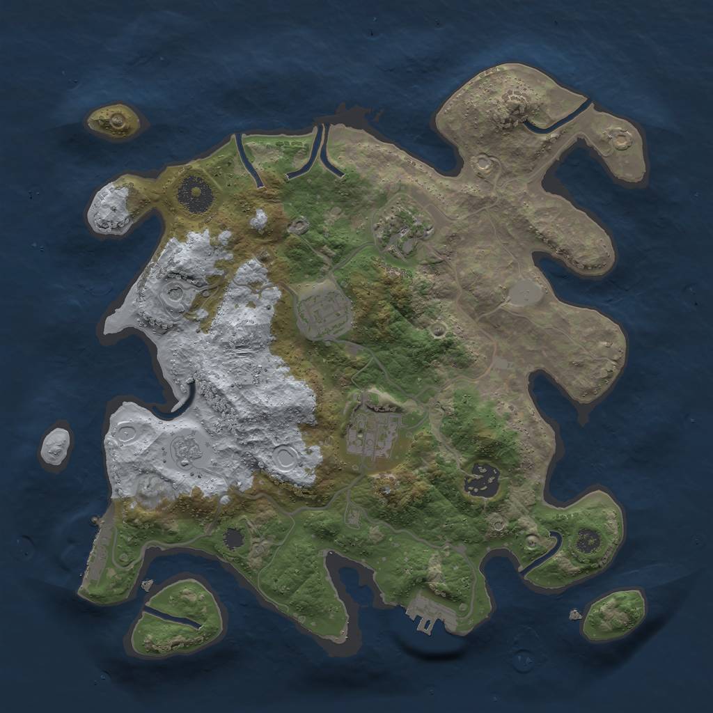 Rust Map: Procedural Map, Size: 3000, Seed: 12756504, 11 Monuments