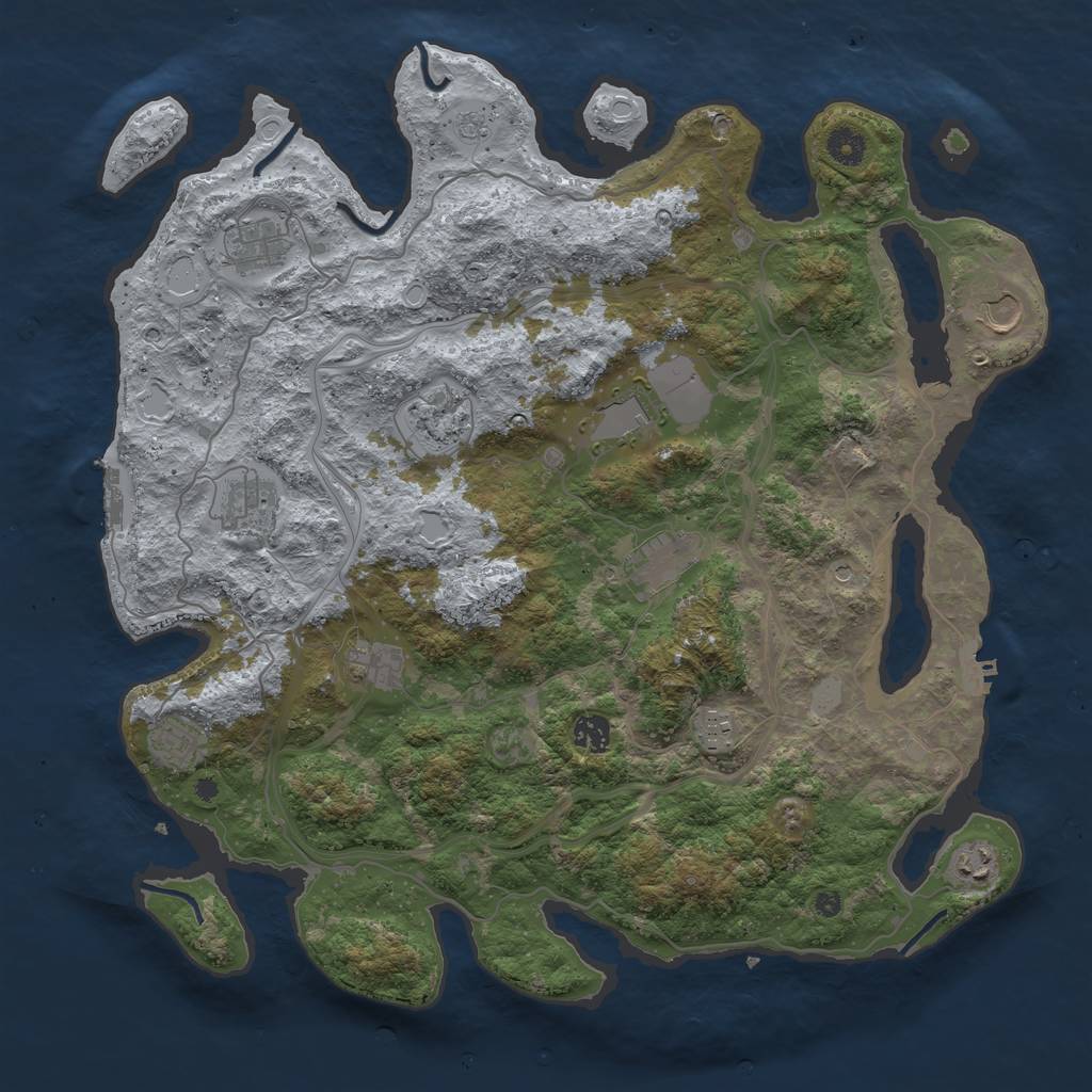 Rust Map: Procedural Map, Size: 4250, Seed: 1027702212, 18 Monuments