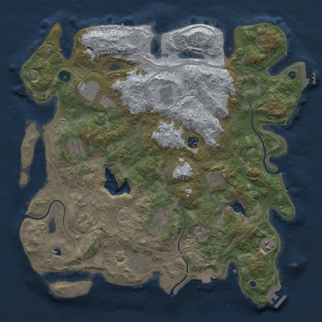 Rust Map: Procedural Map, Size: 4250, Seed: 1016183205, 16 Monuments