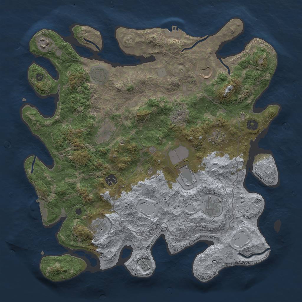 Rust Map: Procedural Map, Size: 4000, Seed: 22071971, 19 Monuments