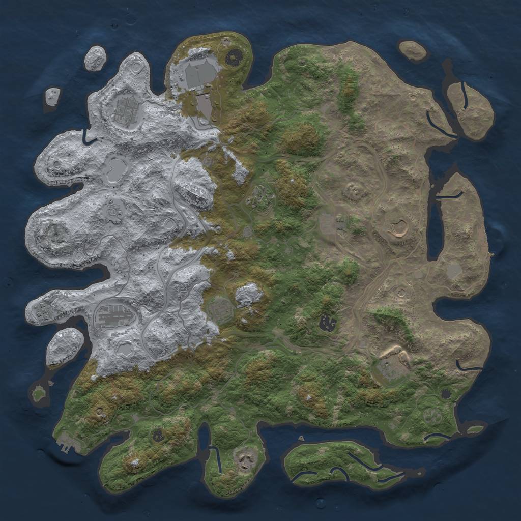 Rust Map: Procedural Map, Size: 4500, Seed: 86234362, 20 Monuments