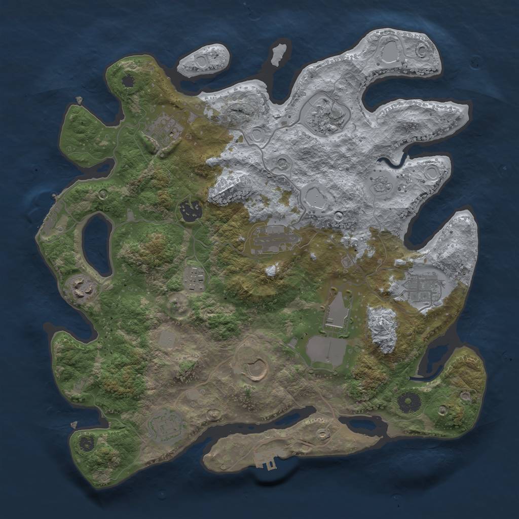 Rust Map: Procedural Map, Size: 3502, Seed: 1489567339, 19 Monuments