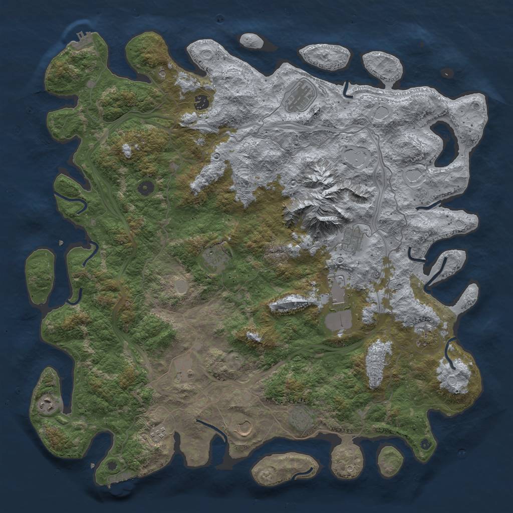 Rust Map: Procedural Map, Size: 5000, Seed: 19952965, 20 Monuments