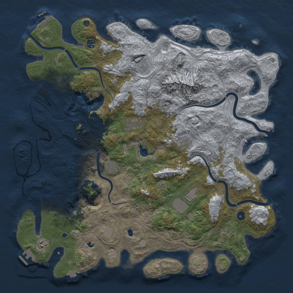 Rust Map: Procedural Map, Size: 5000, Seed: 19952965, 16 Monuments