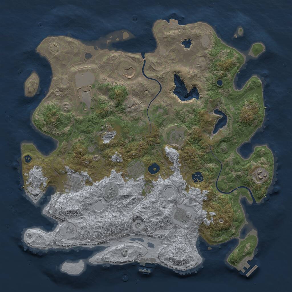 Rust Map: Procedural Map, Size: 4000, Seed: 558122320, 15 Monuments