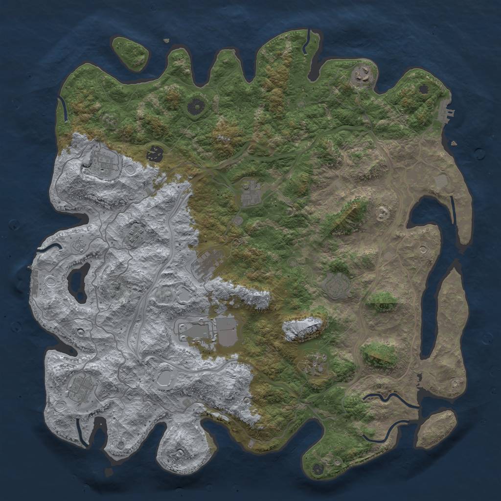 Rust Map: Procedural Map, Size: 4500, Seed: 8540894, 17 Monuments