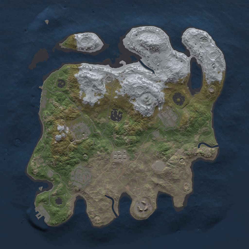 Rust Map: Procedural Map, Size: 3000, Seed: 1400353708, 13 Monuments