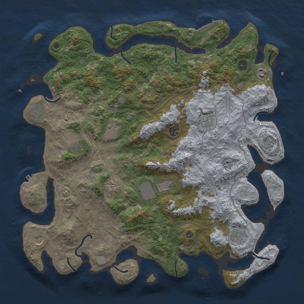 Rust Map: Procedural Map, Size: 4500, Seed: 21474836, 20 Monuments