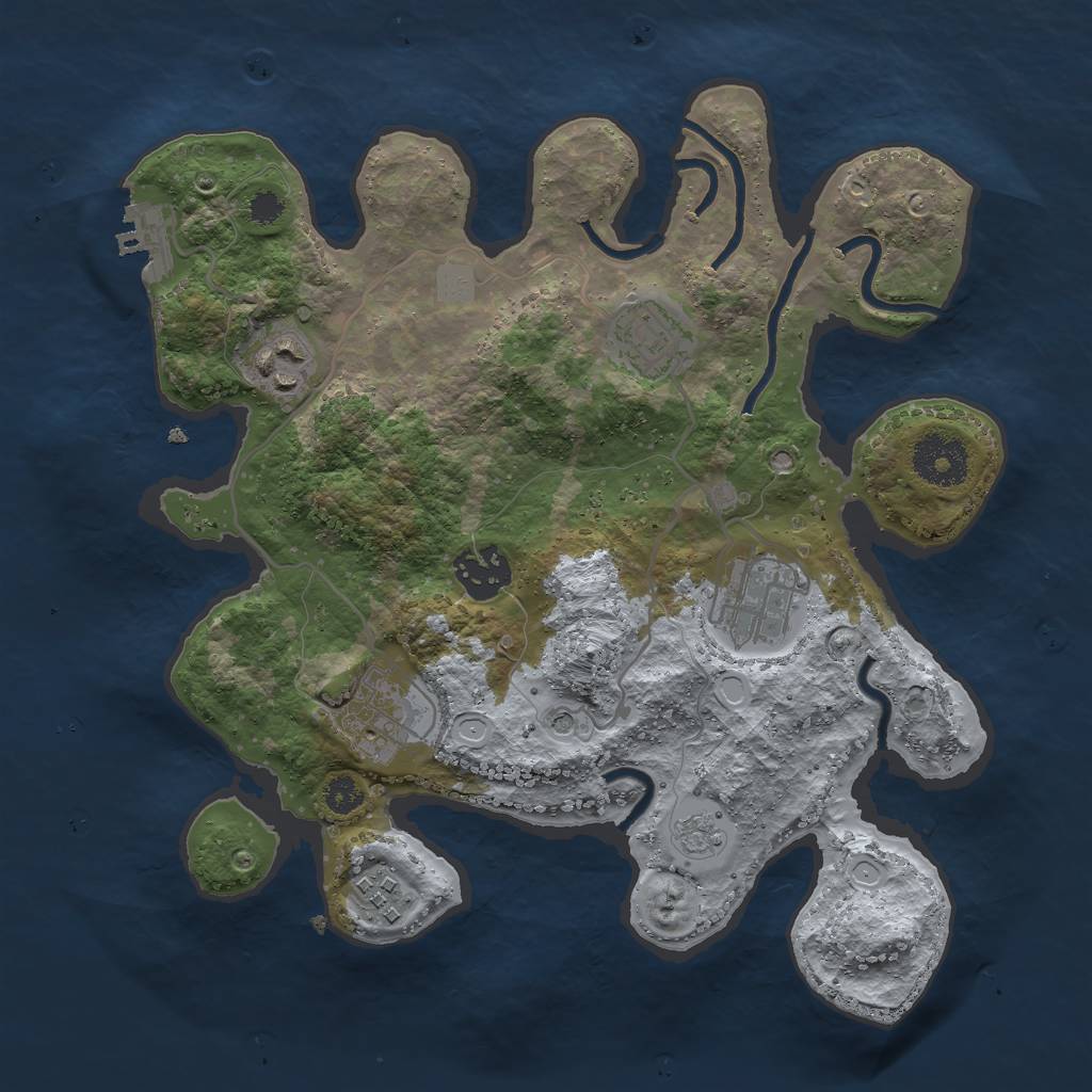 Rust Map: Procedural Map, Size: 3000, Seed: 1432, 14 Monuments