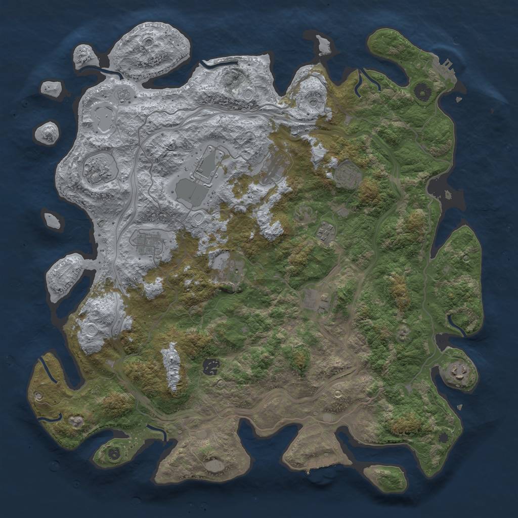 Rust Map: Procedural Map, Size: 4444, Seed: 588641, 19 Monuments