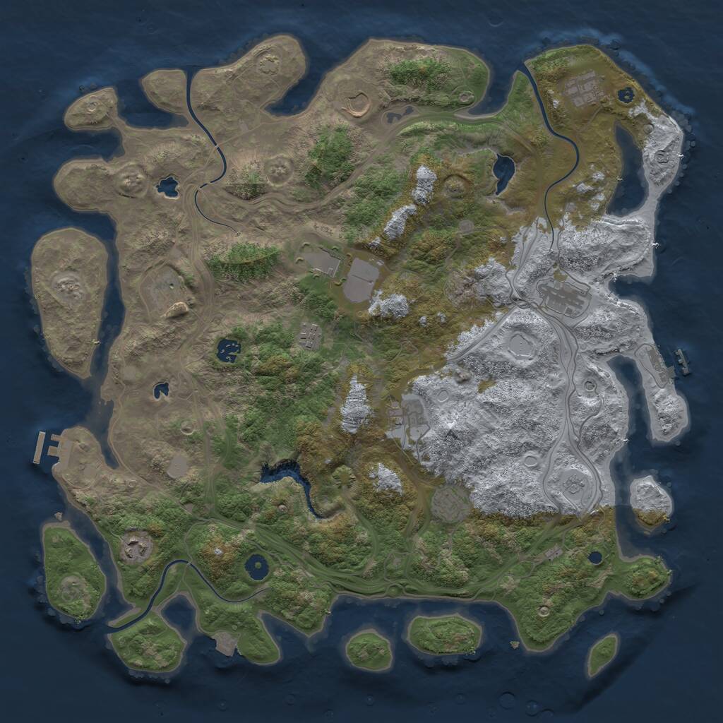 Rust Map: Procedural Map, Size: 4500, Seed: 98, 16 Monuments