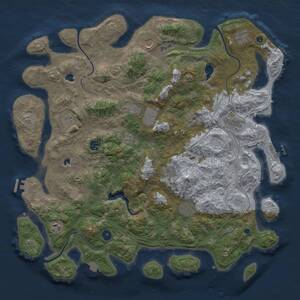 Thumbnail Rust Map: Procedural Map, Size: 4500, Seed: 98, 16 Monuments
