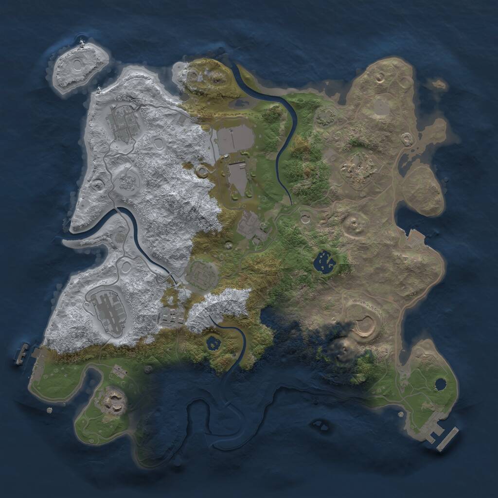 Rust Map: Procedural Map, Size: 3500, Seed: 570026961, 16 Monuments