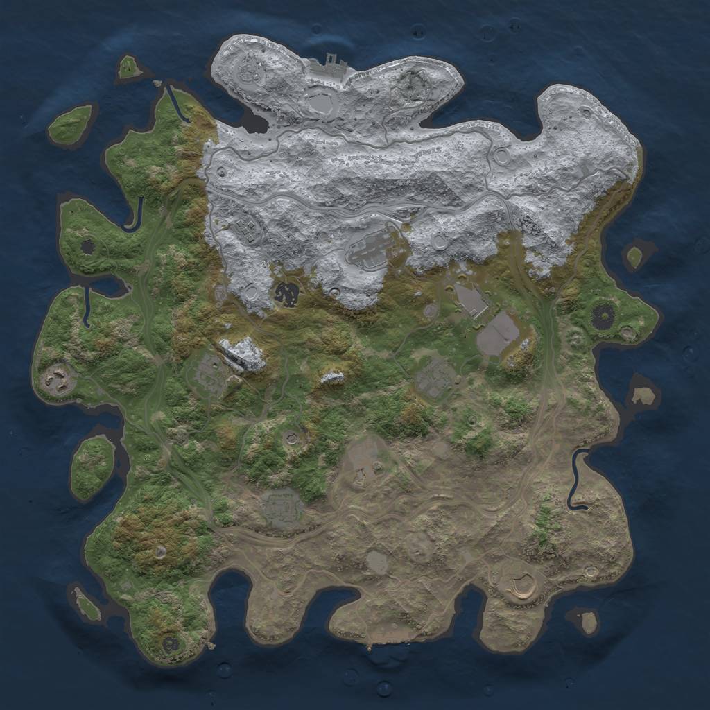 Rust Map: Procedural Map, Size: 4275, Seed: 1, 19 Monuments