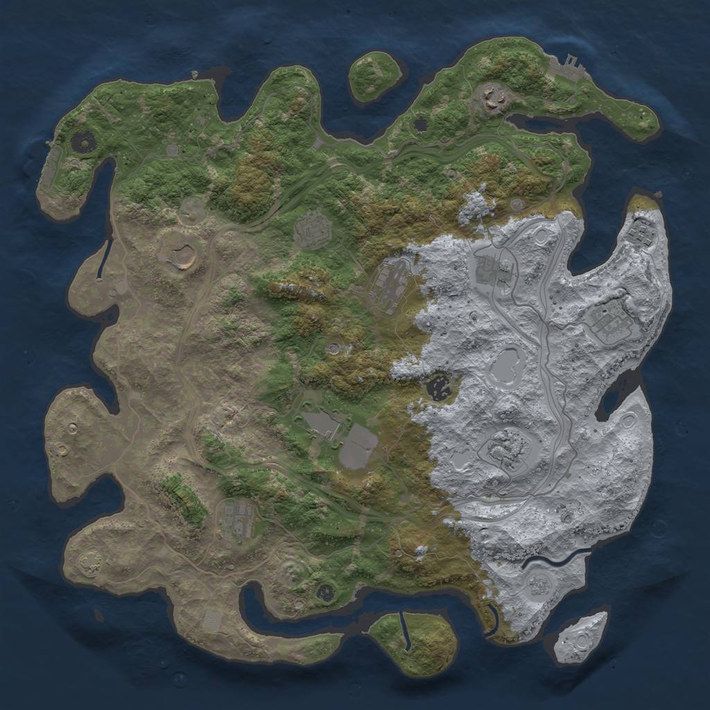 Rust Map: Procedural Map, Size: 4300, Seed: 1427120211, 19 Monuments