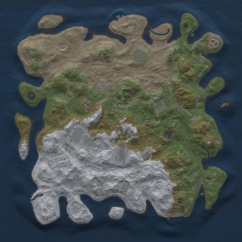 Rust Map: Procedural Map, Size: 4250, Seed: 182935402, 19 Monuments