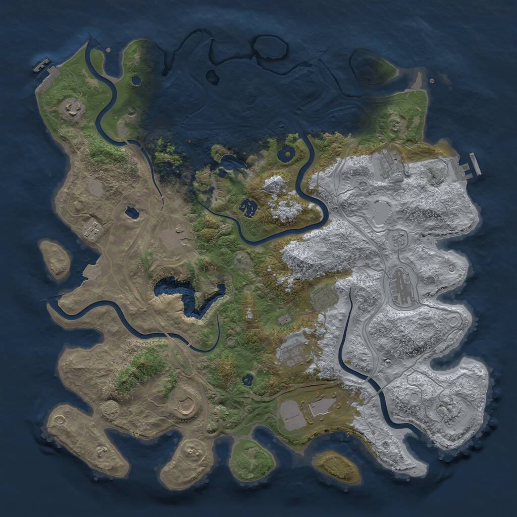 Rust Map: Procedural Map, Size: 4444, Seed: 342084, 17 Monuments
