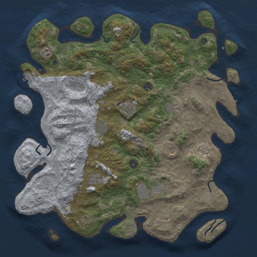 Rust Map: Procedural Map, Size: 4444, Seed: 965313, 20 Monuments