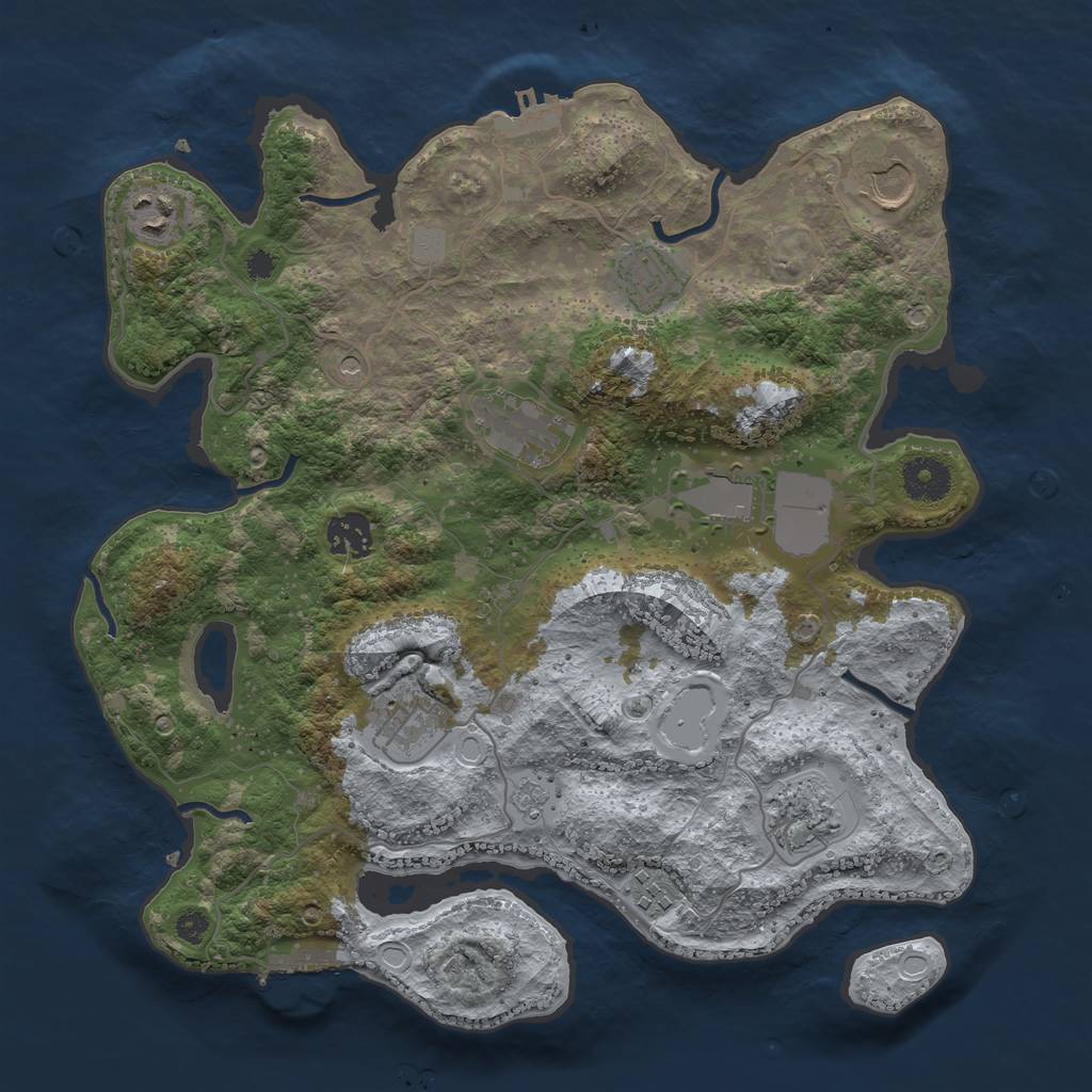 Rust Map: Procedural Map, Size: 3500, Seed: 1763102154, 18 Monuments