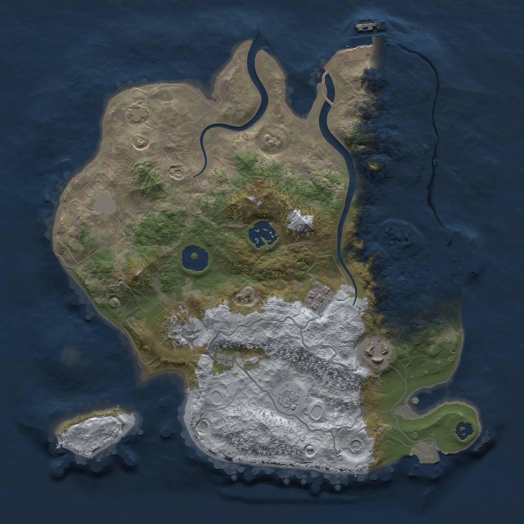Rust Map: Procedural Map, Size: 3000, Seed: 13586, 10 Monuments