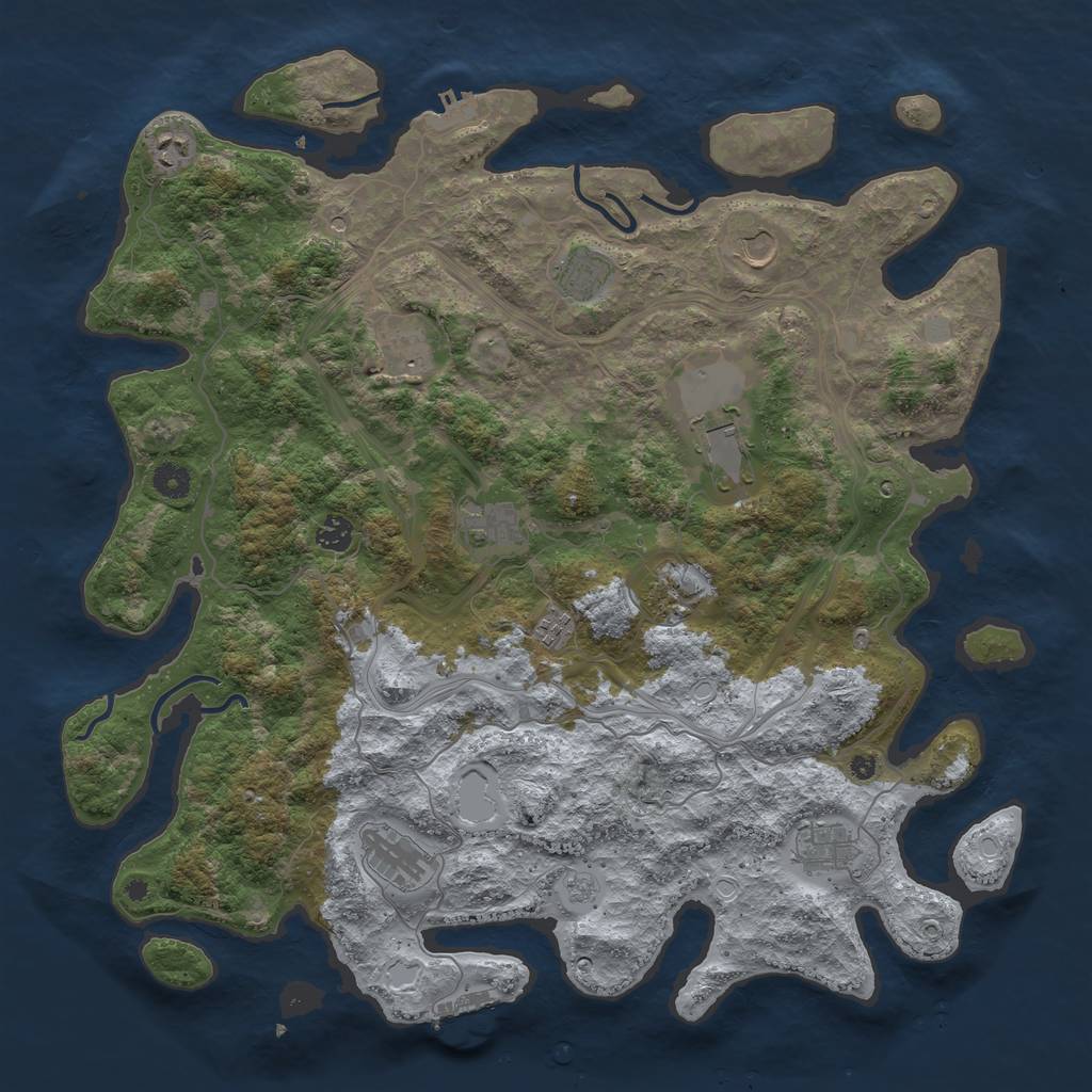 Rust Map: Procedural Map, Size: 4444, Seed: 797413, 20 Monuments