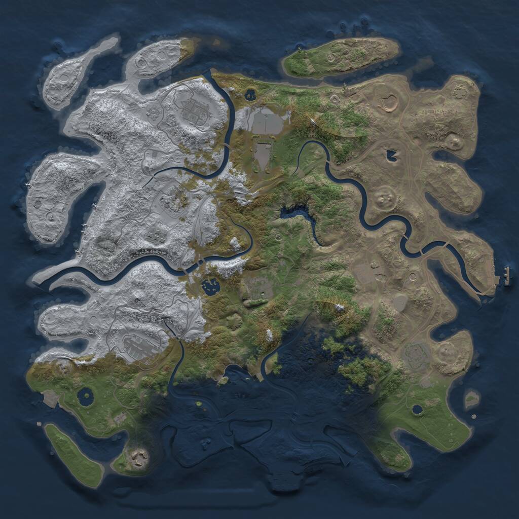 Rust Map: Procedural Map, Size: 4444, Seed: 814210, 17 Monuments