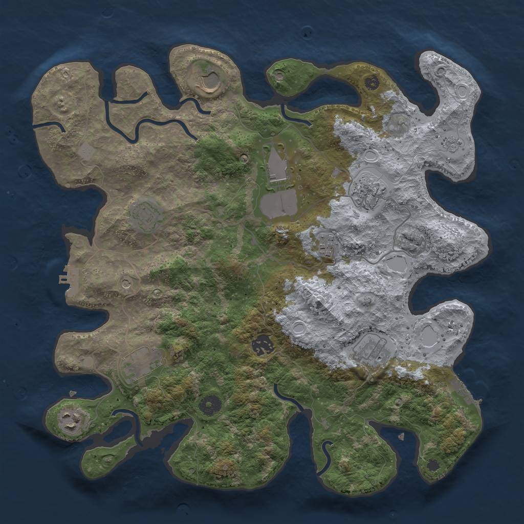 Rust Map: Procedural Map, Size: 3700, Seed: 612180209, 18 Monuments