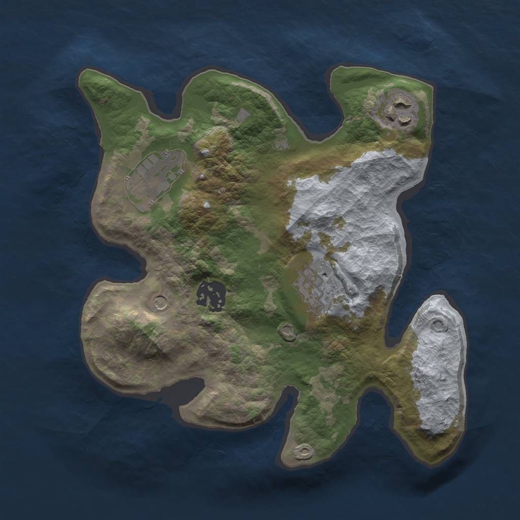 Rust Map: Barren, Size: 2500, Seed: 420, 7 Monuments