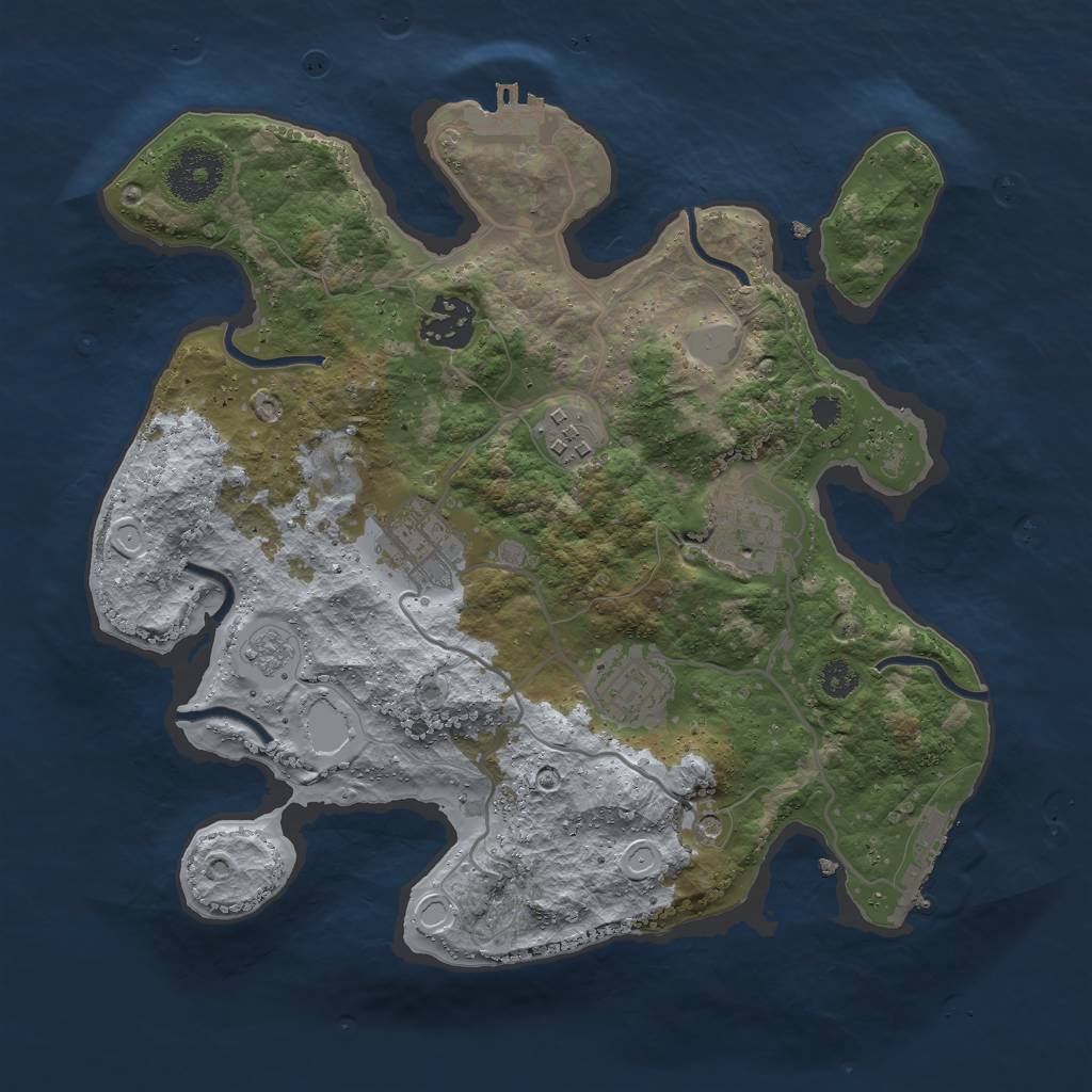 Rust Map: Procedural Map, Size: 3000, Seed: 32158, 14 Monuments