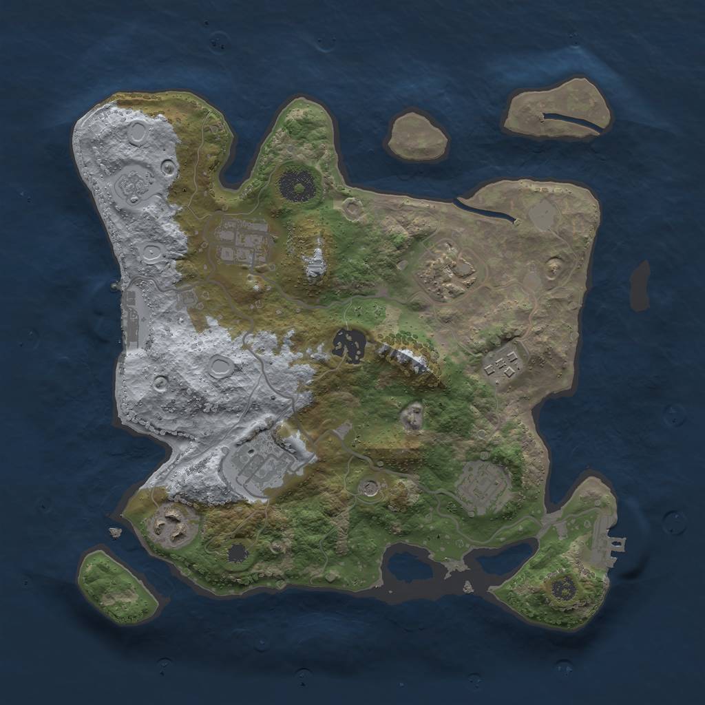 Rust Map: Procedural Map, Size: 3000, Seed: 794928200, 16 Monuments