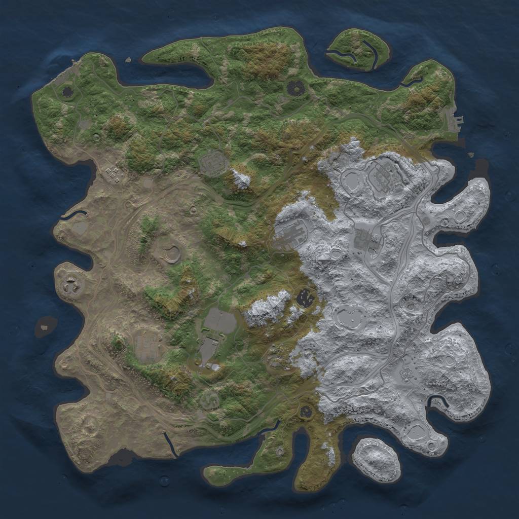 Rust Map: Procedural Map, Size: 4444, Seed: 976367, 18 Monuments