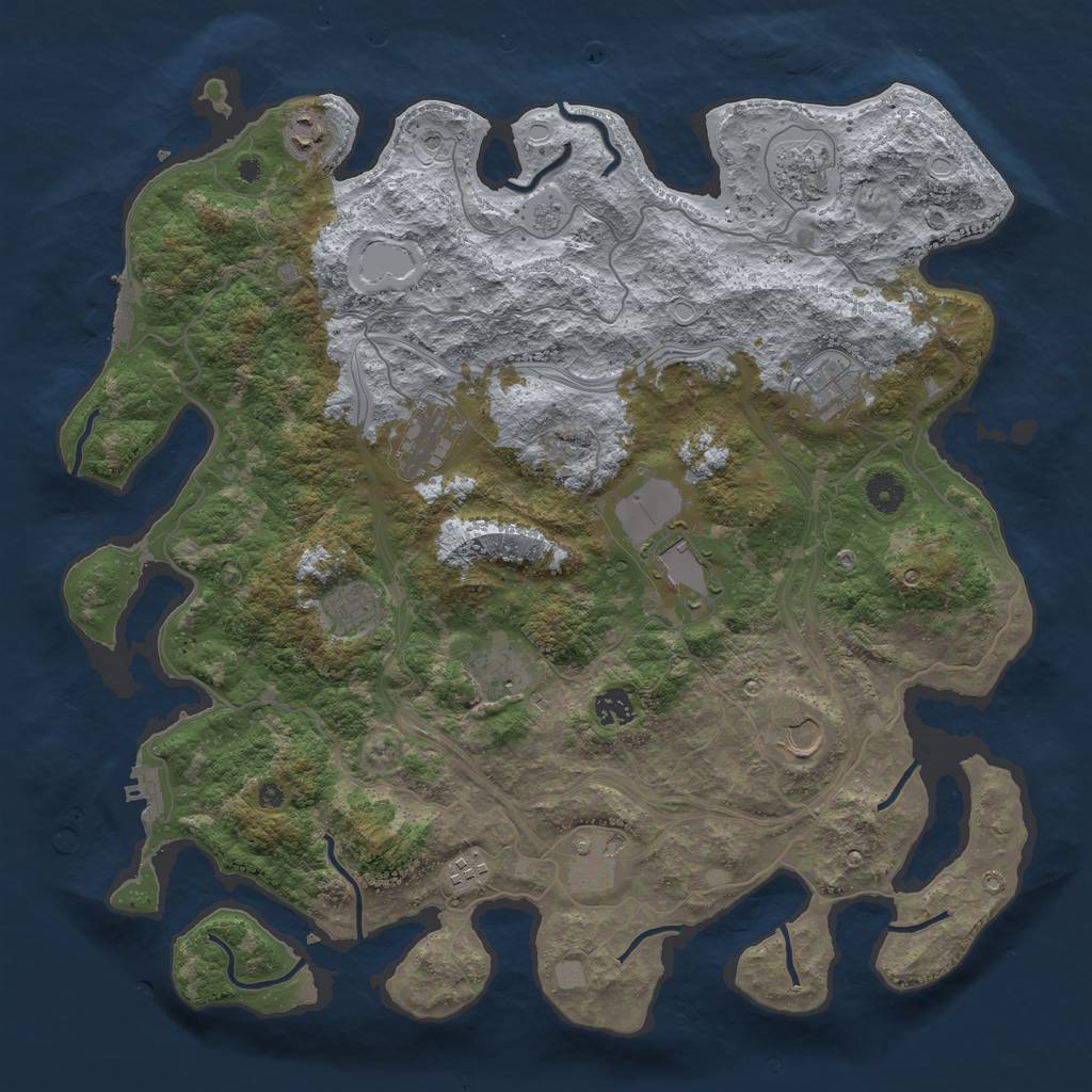 Rust Map: Procedural Map, Size: 4250, Seed: 346295514, 20 Monuments