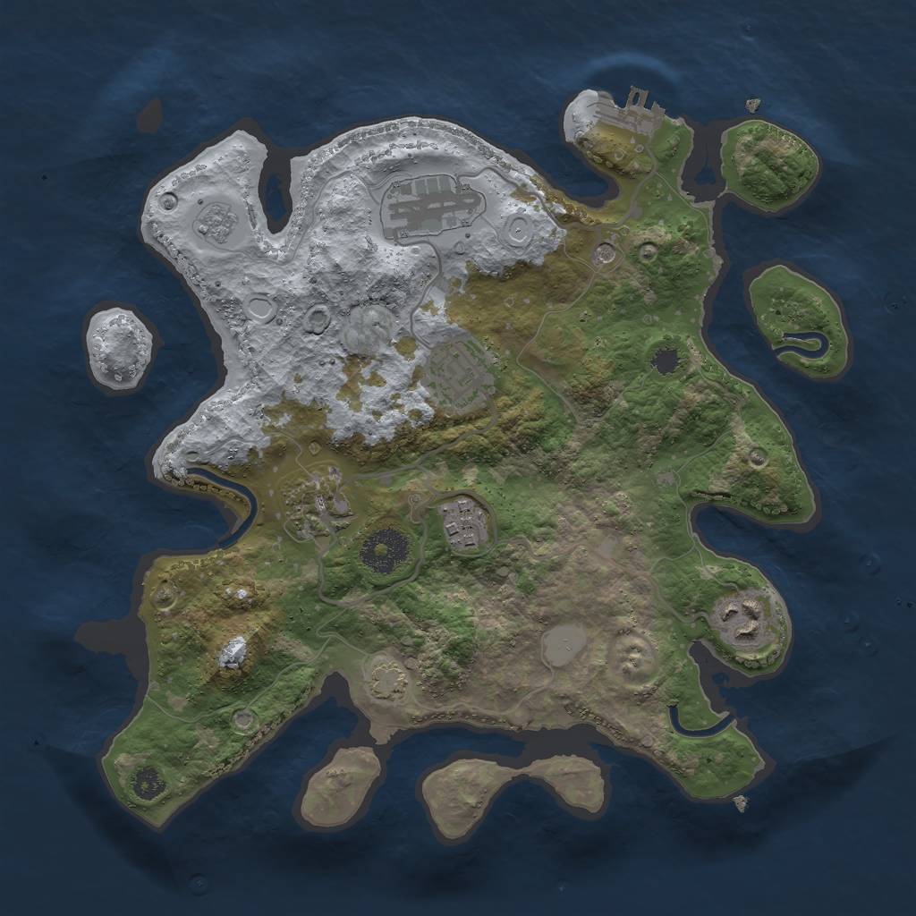 Rust Map: Procedural Map, Size: 3000, Seed: 577784, 12 Monuments