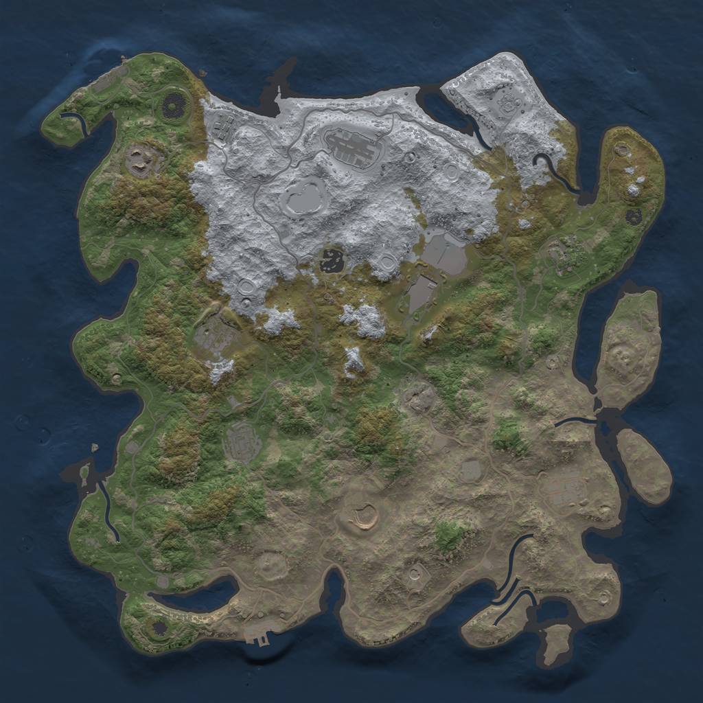 Rust Map: Procedural Map, Size: 4200, Seed: 1029596554, 19 Monuments