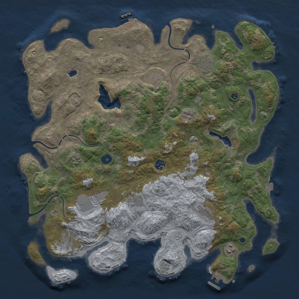 Rust Map: Procedural Map, Size: 4444, Seed: 813686, 16 Monuments