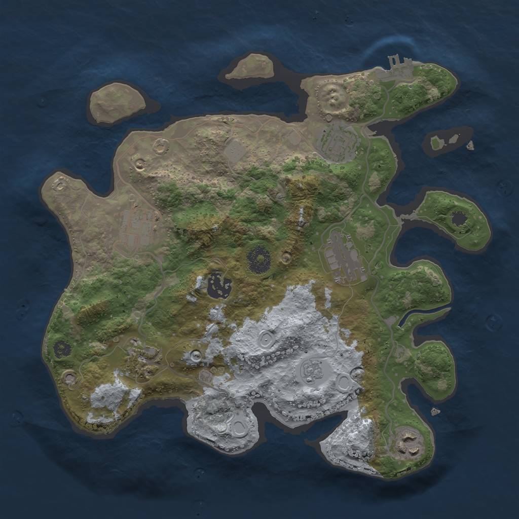 Rust Map: Procedural Map, Size: 3000, Seed: 11173, 11 Monuments