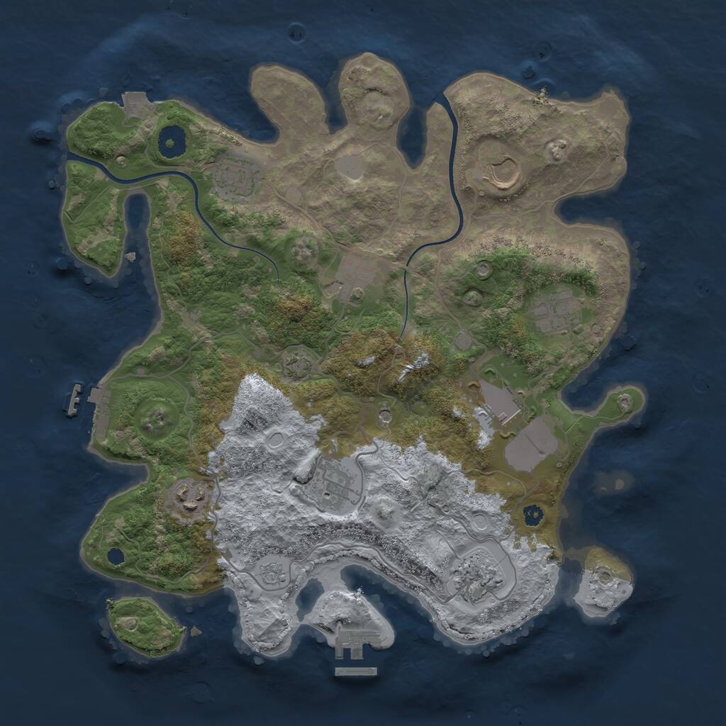 Rust Map: Procedural Map, Size: 3500, Seed: 951202214, 14 Monuments