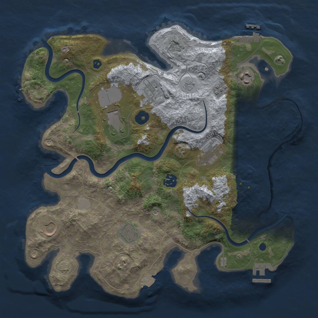 Rust Map: Procedural Map, Size: 3500, Seed: 1474448957, 14 Monuments