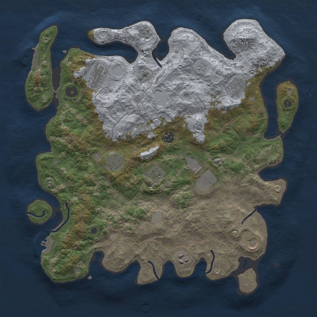 Rust Map: Procedural Map, Size: 4000, Seed: 32400, 18 Monuments