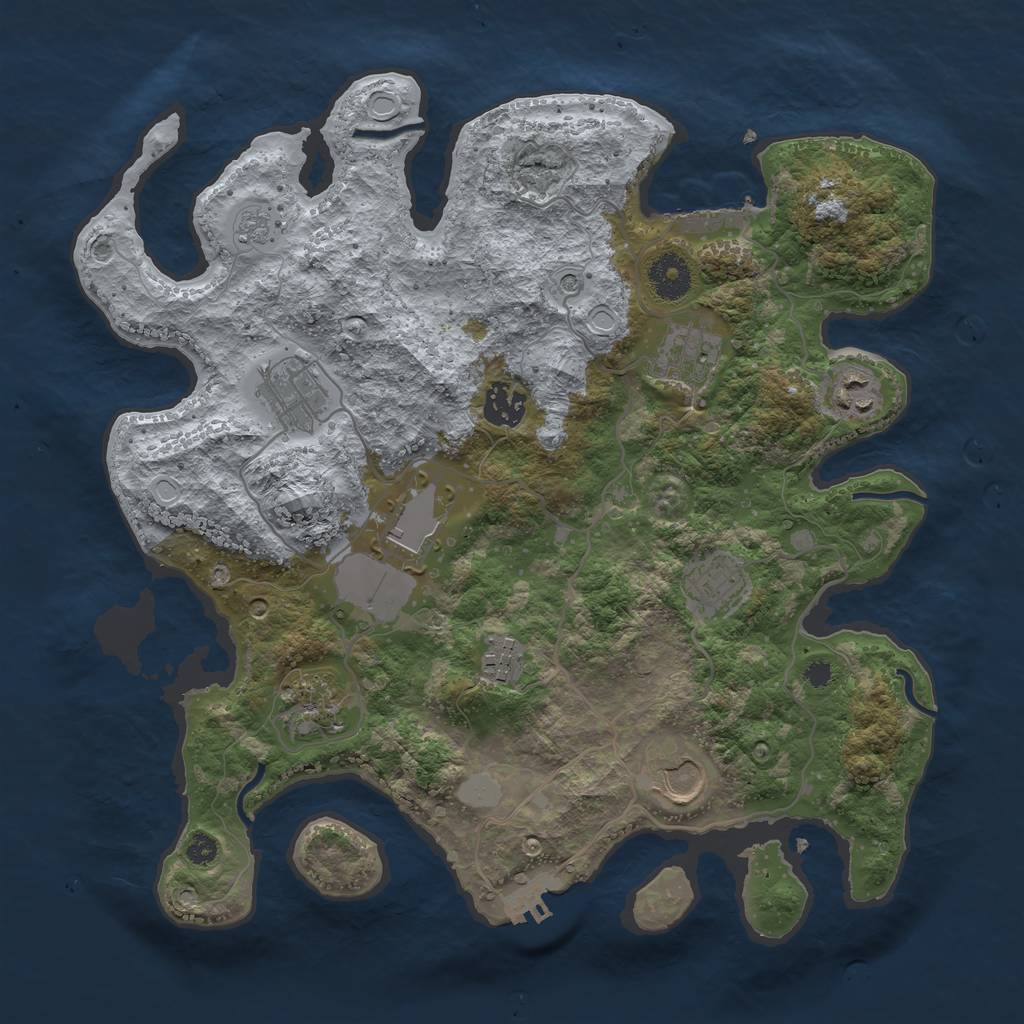 Rust Map: Procedural Map, Size: 3500, Seed: 1622187772, 18 Monuments