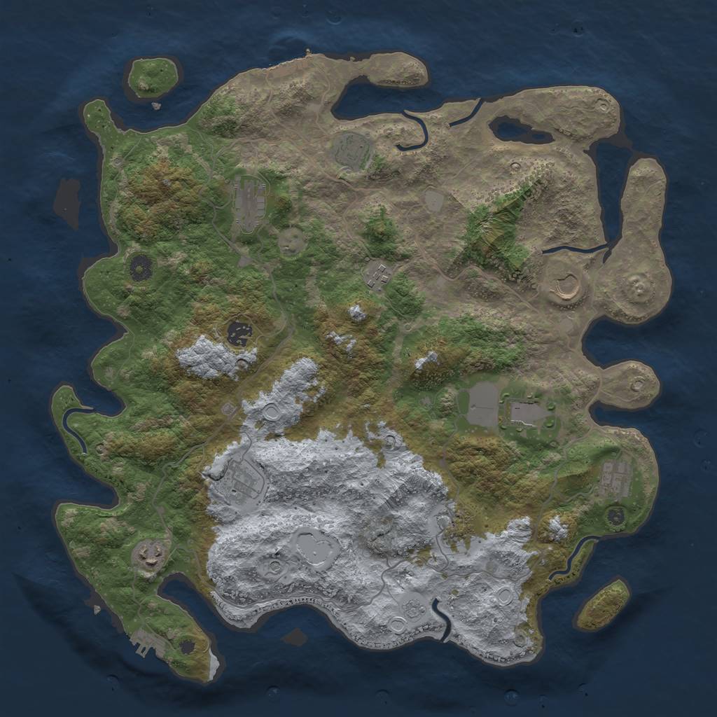 Rust Map: Procedural Map, Size: 4249, Seed: 1483117433, 19 Monuments