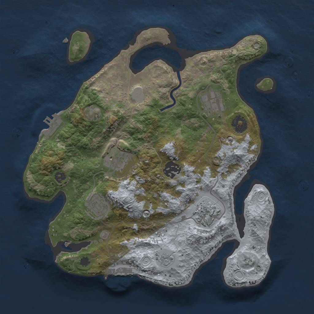 Rust Map: Procedural Map, Size: 2866, Seed: 2987, 13 Monuments