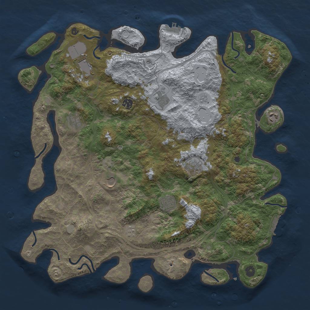Rust Map: Procedural Map, Size: 4444, Seed: 937911, 18 Monuments