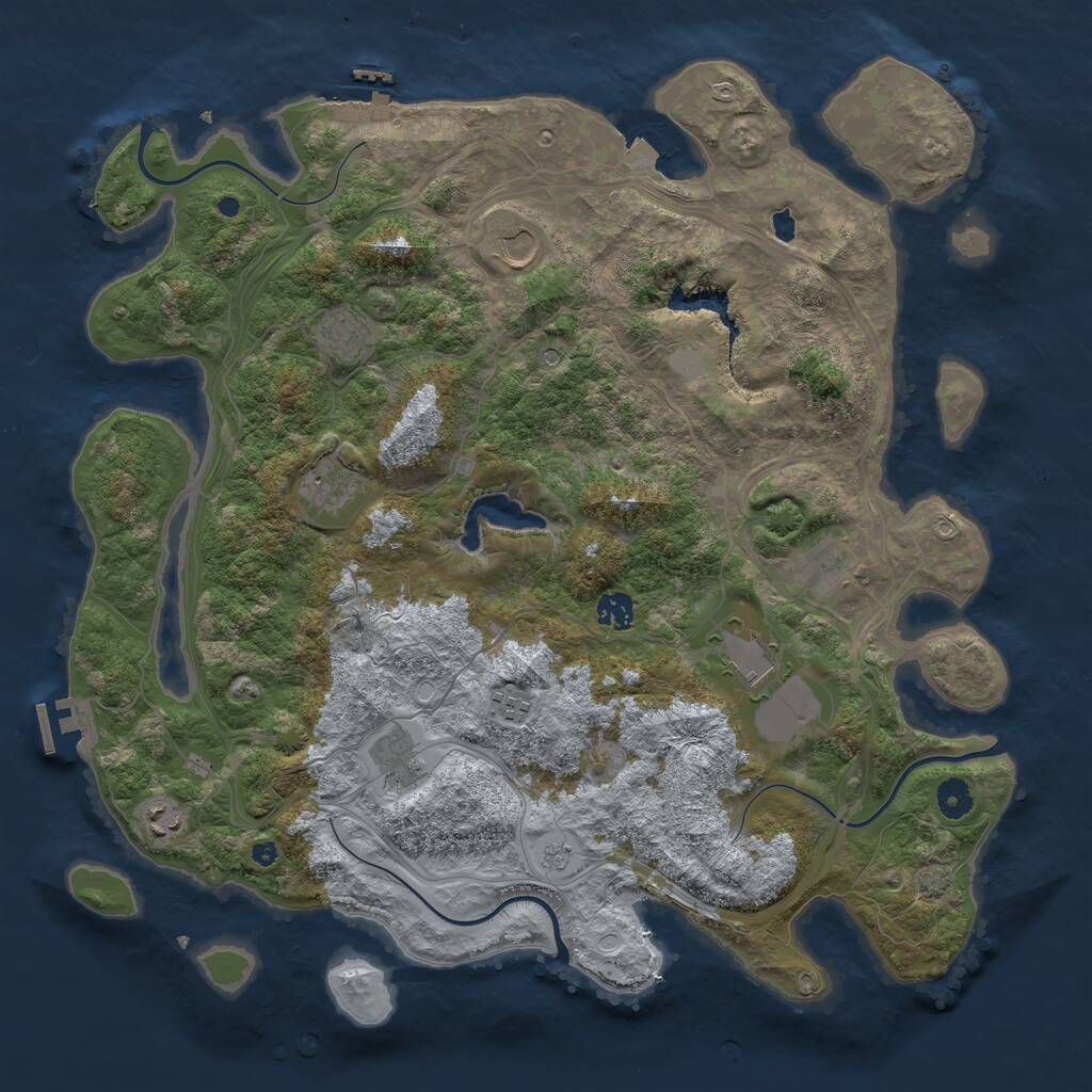 Rust Map: Procedural Map, Size: 4300, Seed: 1095968149, 15 Monuments