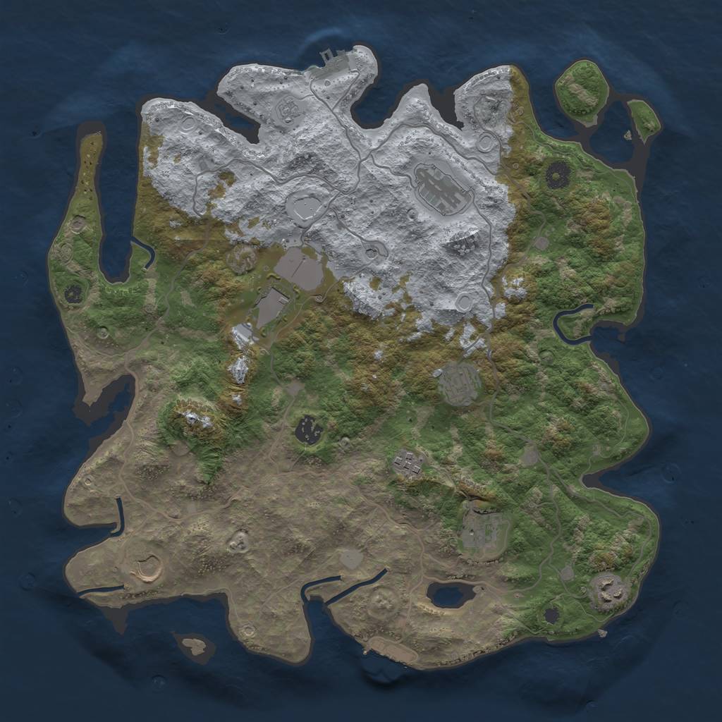 Rust Map: Procedural Map, Size: 4000, Seed: 1529688683, 17 Monuments